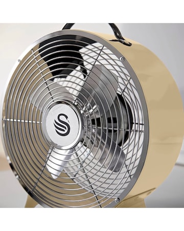 Swan 8'' Retro Clock Fan - Cream