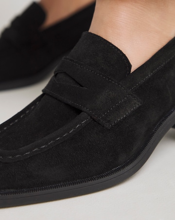 Westerly Low Block Heel Suede Loafers - Wide Fit (E)
