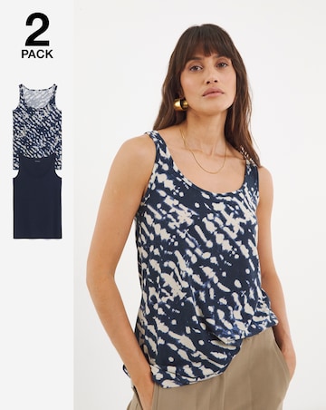 Pure Cotton 2 pack Sleeveless Swing Vests