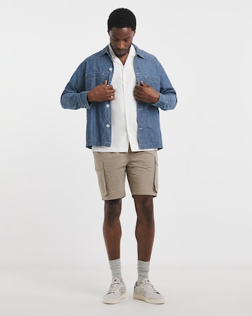 Short Sleeve Revere Collar Linen Shirt