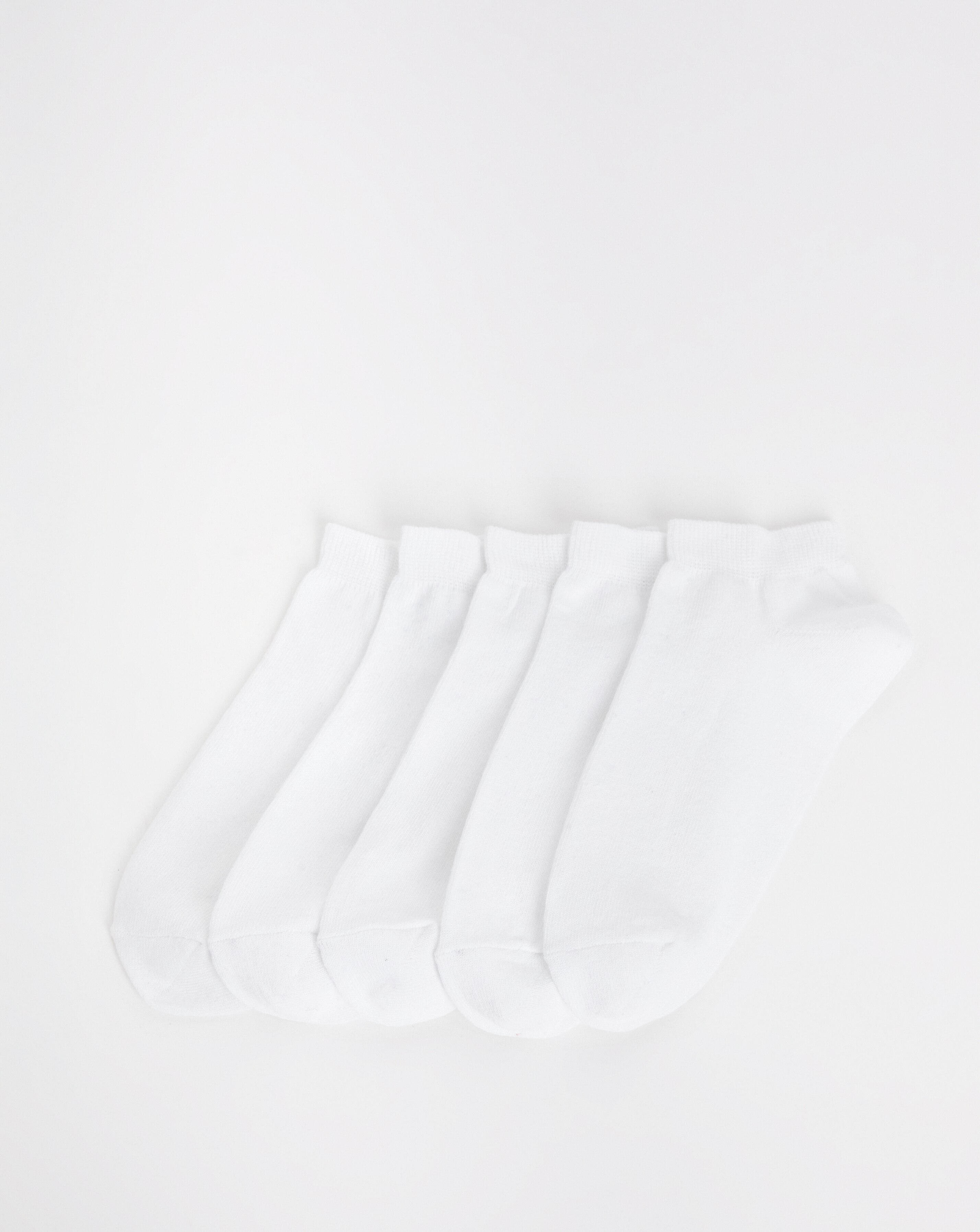 Pretty Secrets (5 Pair Pack) Super Value Trainer Liner Socks (Wide Fit) White