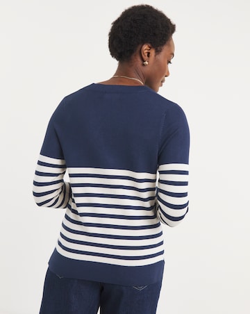 Stripe V Neck Jumper