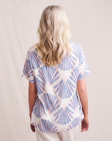 Julipa Printed Crinkle Short Sleeve Top