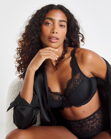 Pretty Secrets (2 Pack) Lottie Lace Micro Full Cup Wired Bras (B-G) Black/White