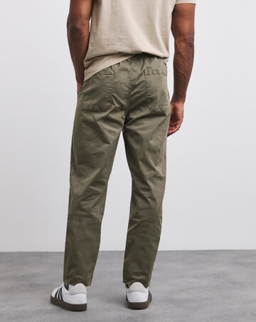 Garment Dyed Elasticated Tapered Trouser