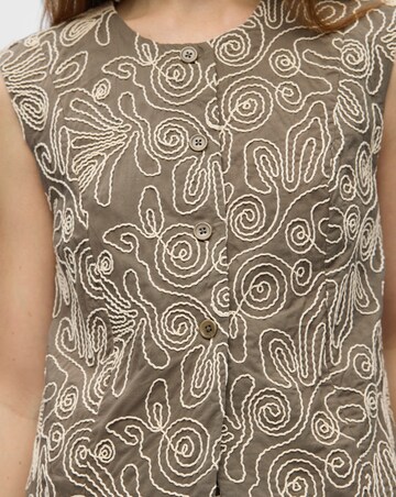 OBJECT Brown Multi Sleeveless Waistcoat