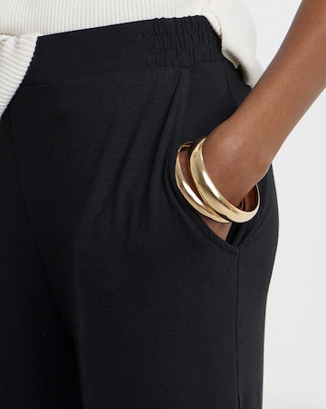 Black Jersey Wide Leg Trousers