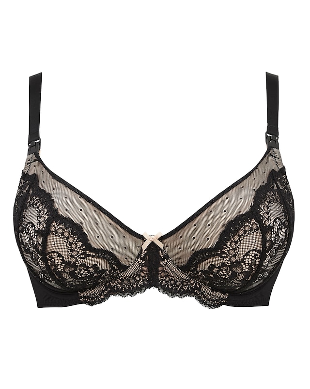 Figleaves  Juliette Lace Flex Wire Nursing Bra C-H - Black