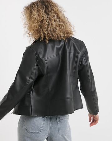 Black Faux Leather Biker Jacket