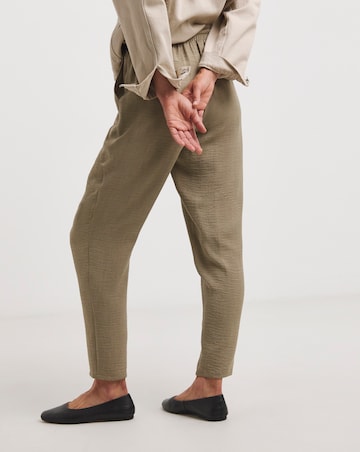 Truffle Herringbone Tapered Pull On Trouser