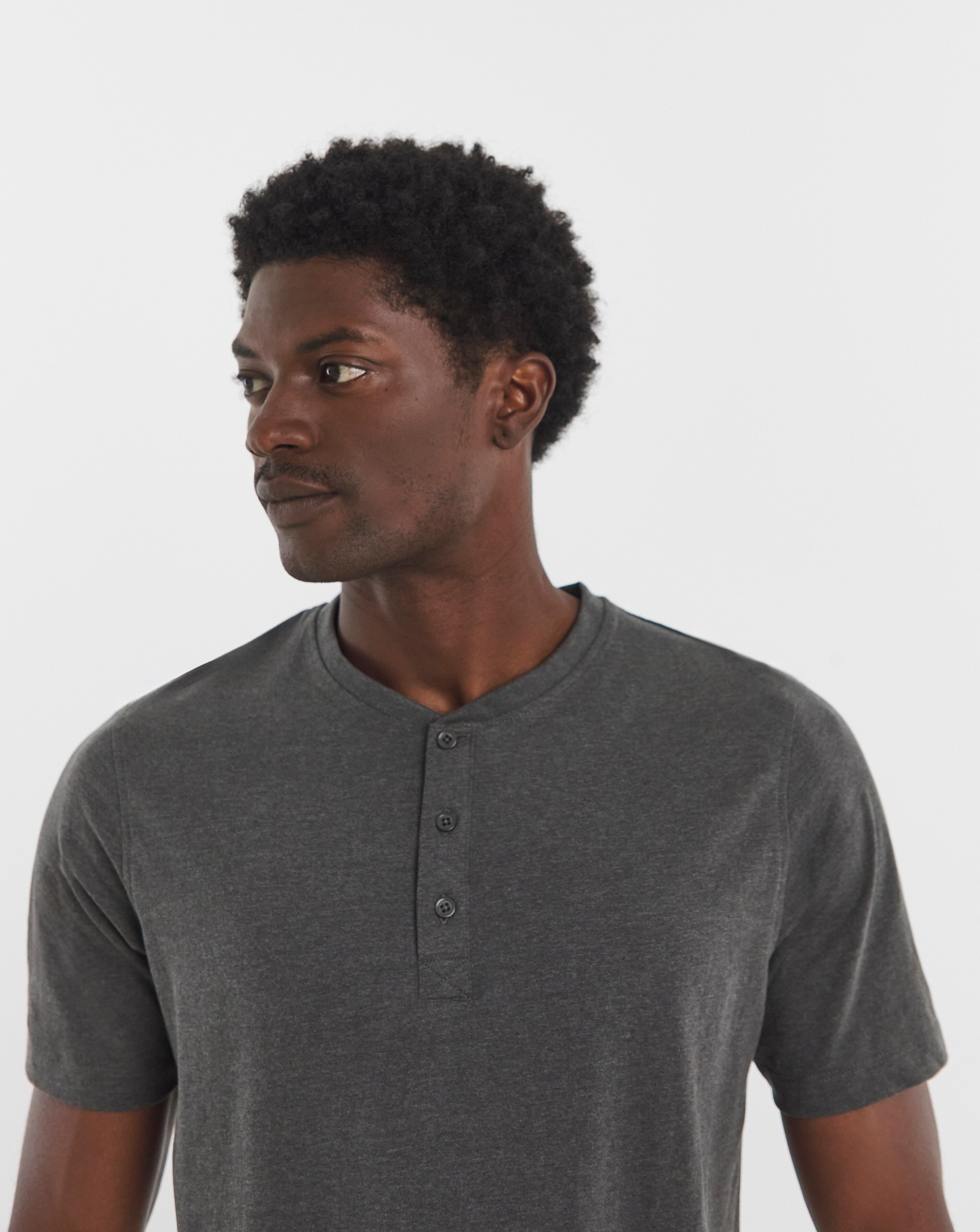 Short Sleeve Grandad T-Shirt Long Length- Burgundy