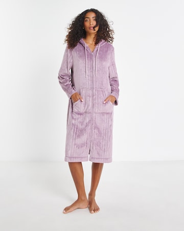 Pretty Secrets Zip Through Fleece Dressing Gown