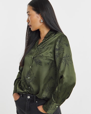 Printed Classic Satin Long Sleeve Shirt