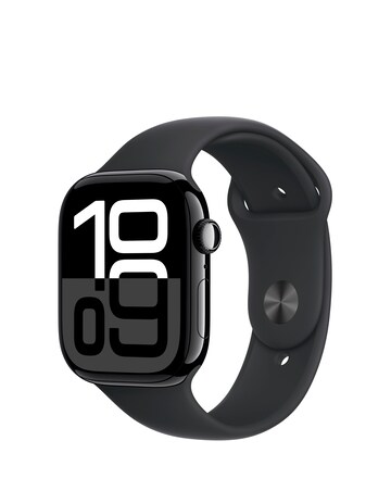 Apple Watch Series 10 GPS 46mm Jet Black Aluminium Case with, Sport Band - S/M