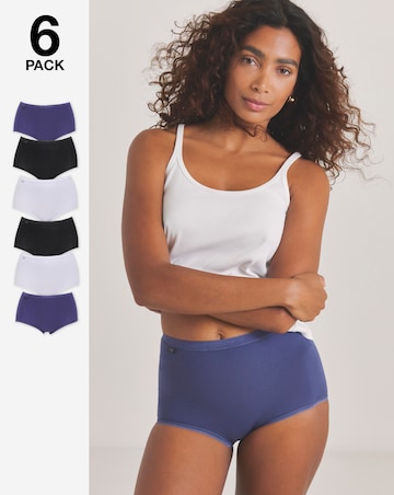 Sloggi (6 Pack) Basic Maxi Knickers Lilac Multi