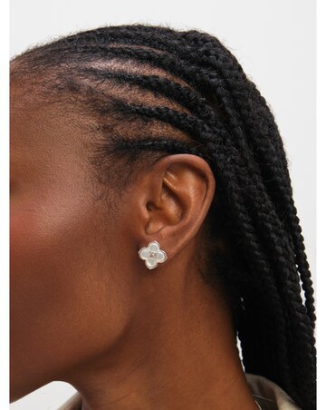 Inicio Sterling Silver Plated Mother of Pearl Clover Set - Gift Box