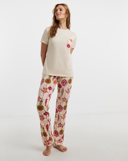 JD Williams Value Pyjama Set Christmas Bauble Print
