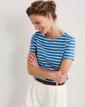 Seasalt Cornwall Sailor T- Shirt Falmouth Breton Sailboat