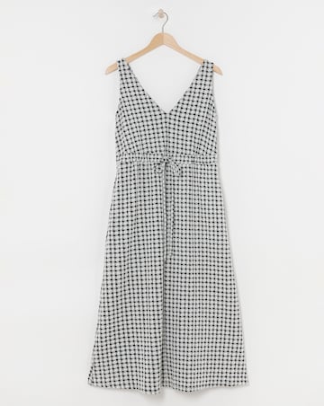 Check Jersey Pinafore Dress