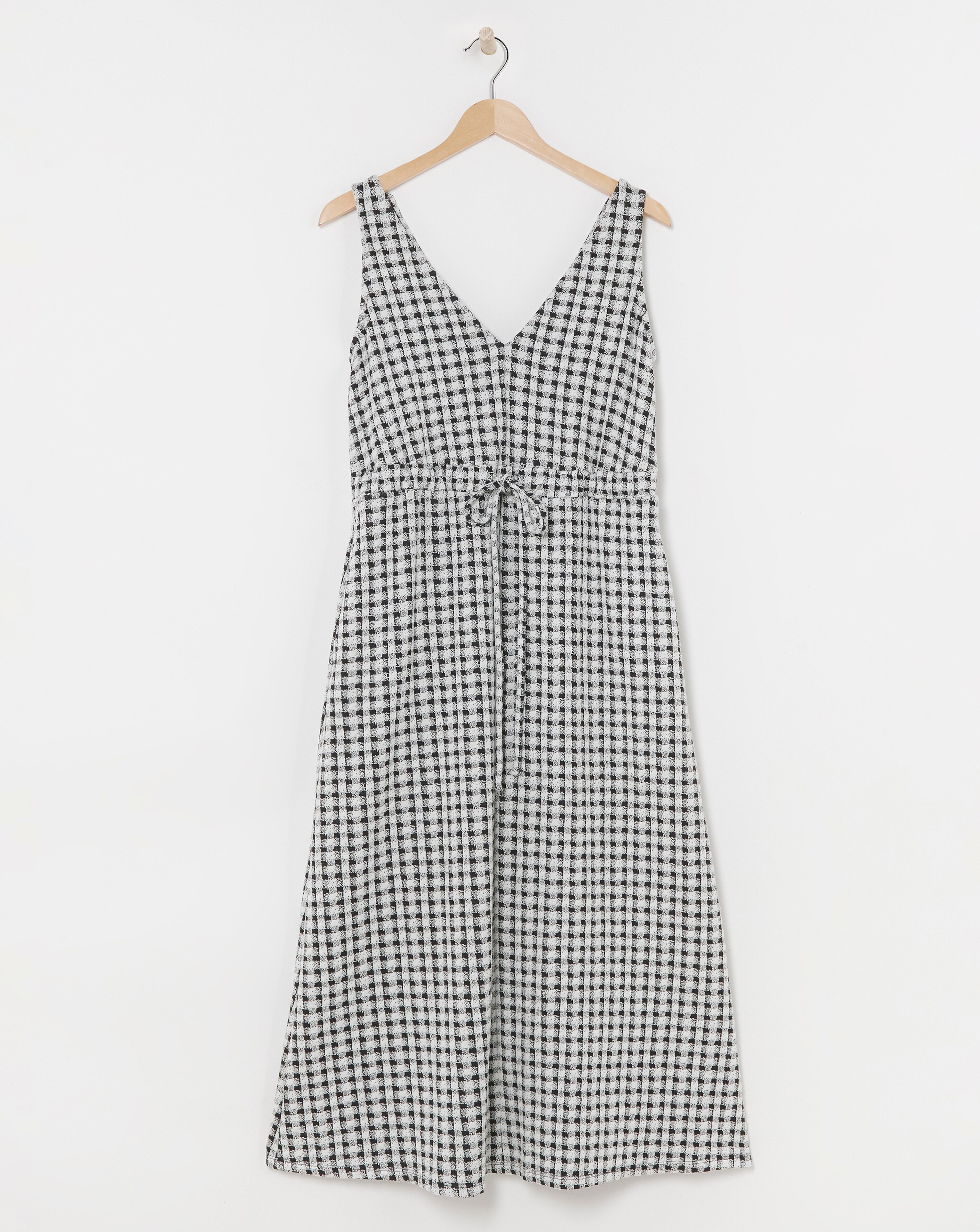 Check Jersey Pinafore Dress