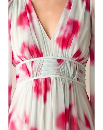 Ro&Zo Smudge Floral Plunge Maxi Dress