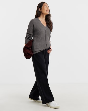 Charcoal V Neck Jumper