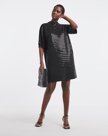 Short Sleeve Sparkle T-Shirt Dress