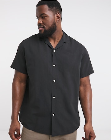 Jack & Jones Breeze Linen Blend Resort Shirt - Black