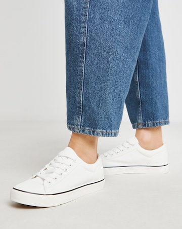 Ryder Lace Up Canvas Trainer - Wide Fit (E)