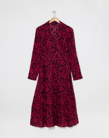 Viscose Midi Shirt Dress with Collar