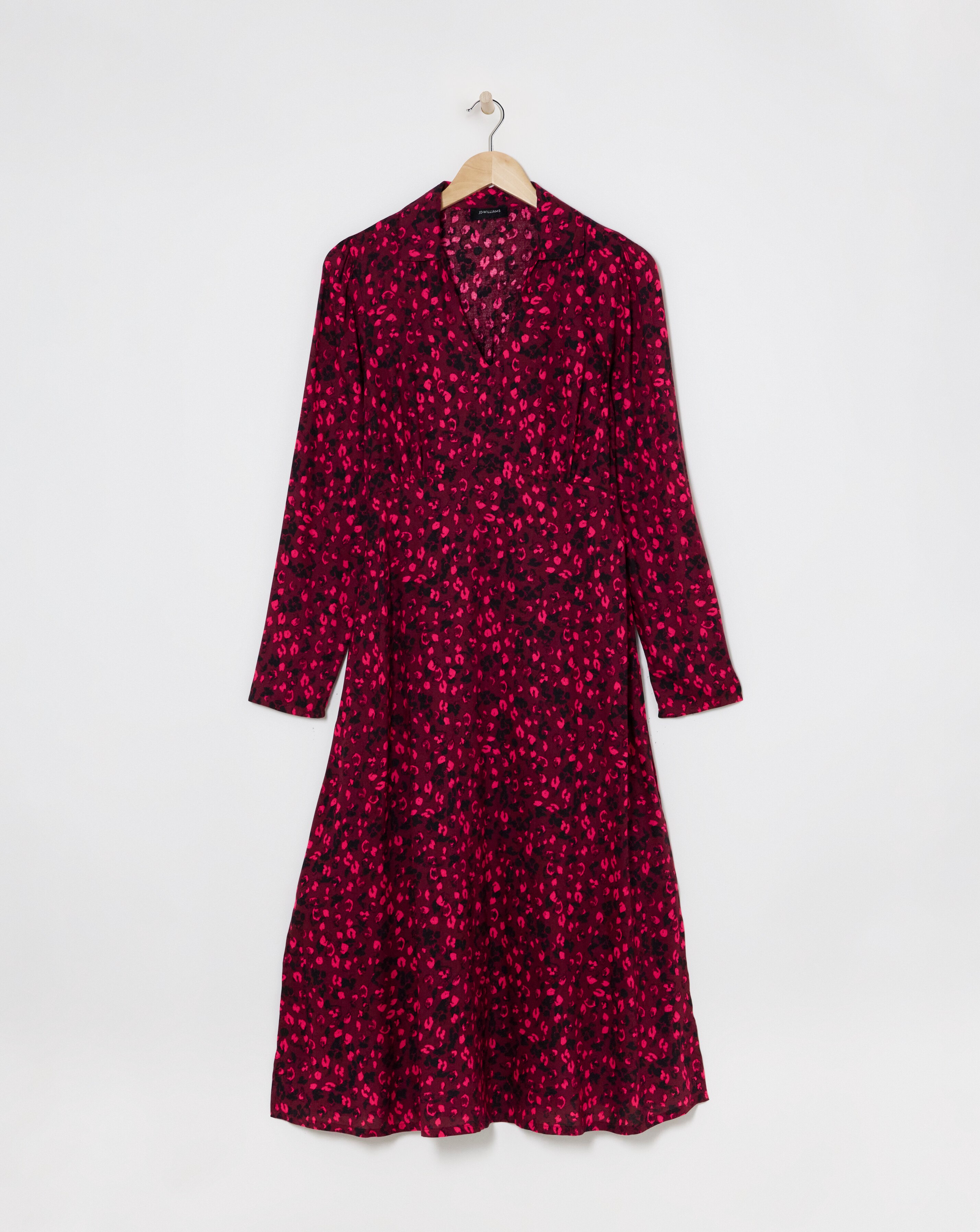 Viscose Midi Shirt Dress with Collar