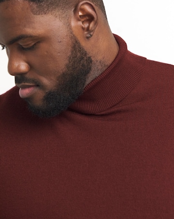 Rust Merino Wool Roll Neck