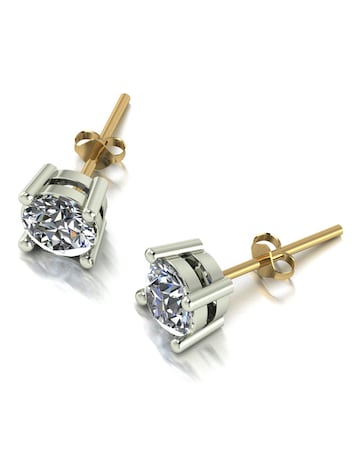 9ct Gold 1.00ct Total Eq Moissanite Earrings