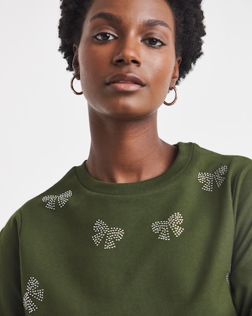 Embellished Bow Sweatshirt