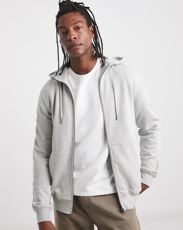 Full Zip Hoodie- Grey Marl