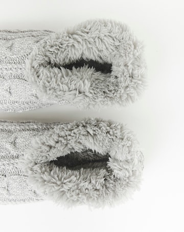 Pretty Secrets Thermal Cable Knit Fleece Lined Slipper Socks