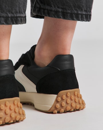 Akira Suede Retro Runner Trainer Wide E Fit