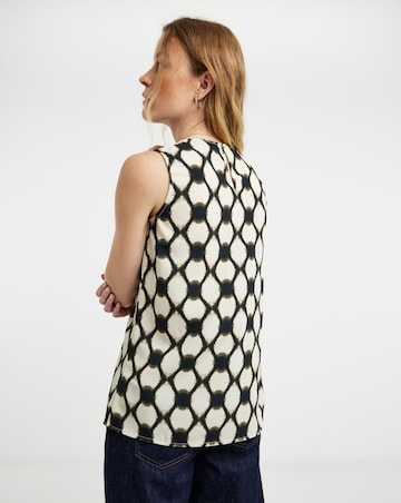 Pleated Sleeveless Shell Top