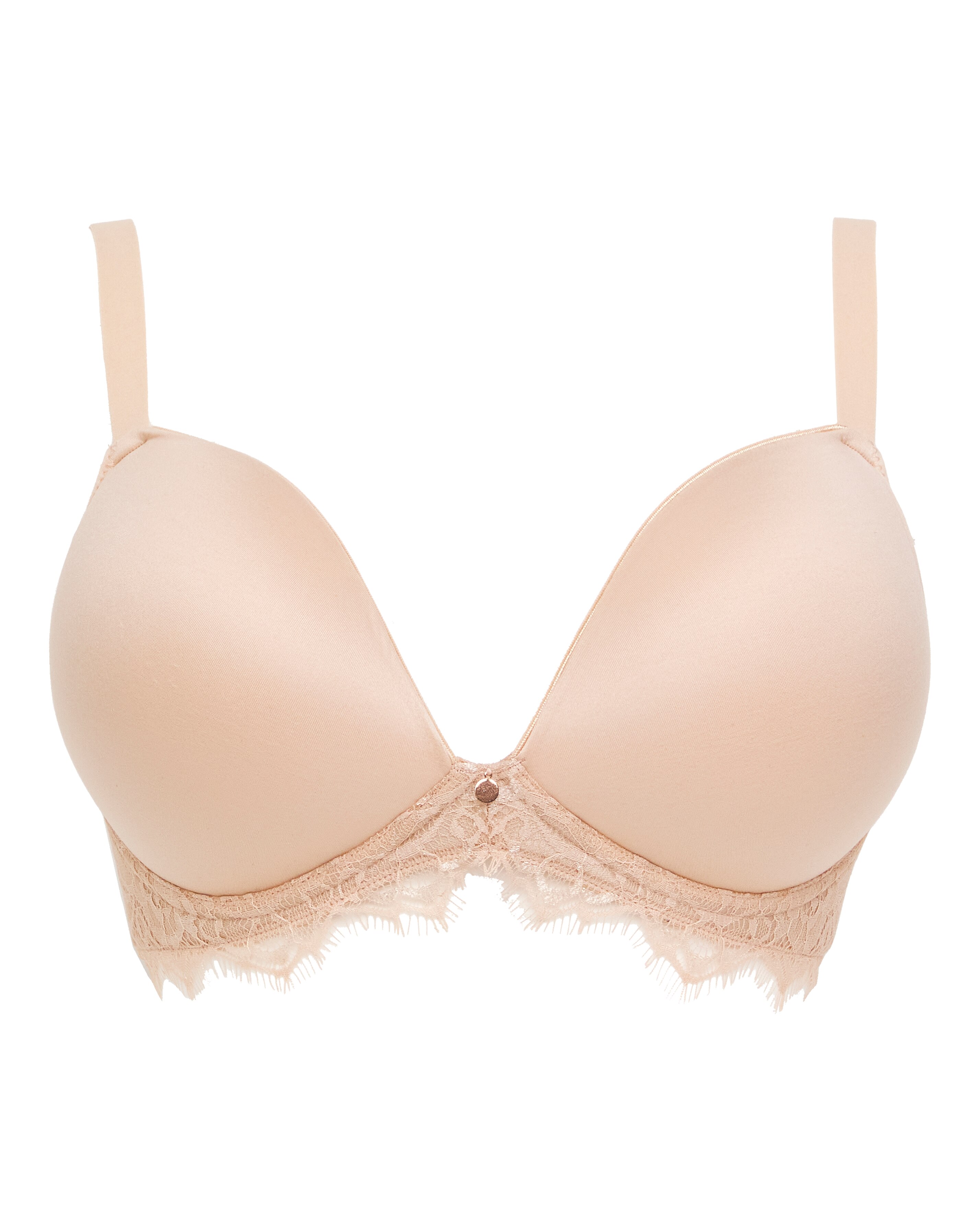 Figleaves  Smoothing Non Wired Bra With Lace Detail B-G - Latte