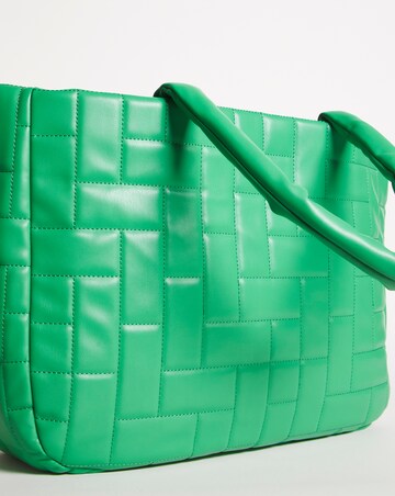 Green Oversized Quilted Tote Bag