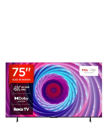 TCL 75In 75RC650K Roku TV Smart 4K Ultra HD HDR QLED TV