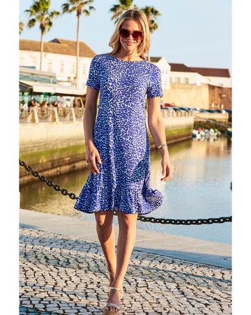Sosandar Leopard Print Ruffle Hem Shirt Dress
