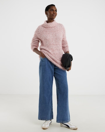 Blush Textured Roll Neck Tunic