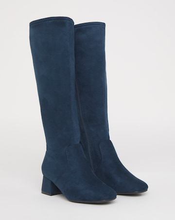 Claudia Block Heel Knee Boots - Extra Wide Fit (EEE) Super Curvy/Curvy Plus Calf