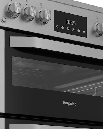 Hotpoint HDG6GDCWX 60cm Gas Double Cooker with Glass Lid Stainless Steel Install
