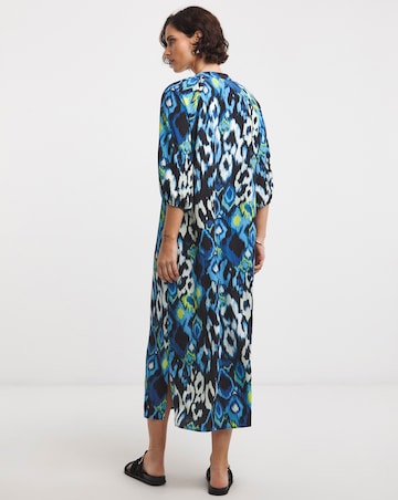 Printed Textured Fabric Kaftan Dress