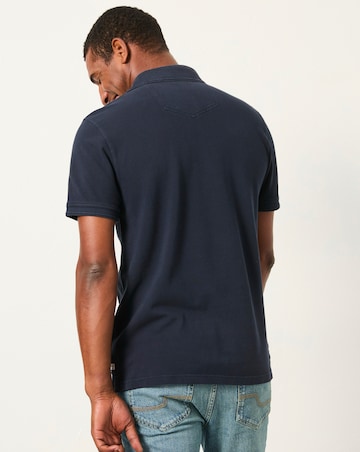 FatFace Short Sleeve Pique Polo (Regular & Tall) - Navy