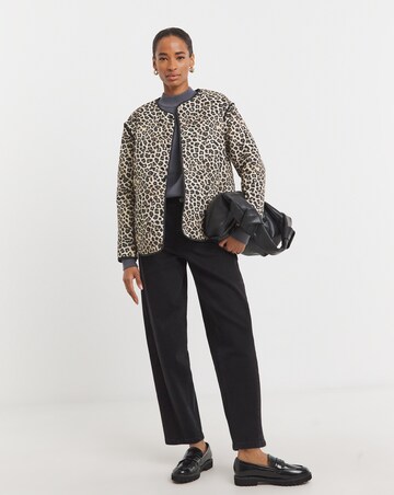 Leopard Print Quilted Jacket