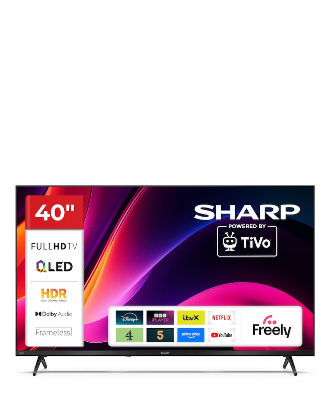 Sharp 2T-C40HE3245KB 40in QLED Full HD Smart TiVo LED TV with Freely