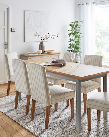 Julipa Ashford Extending Dining Table with 6 Everly Chairs